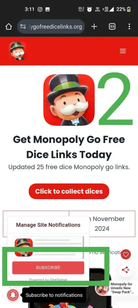 click subcribe button