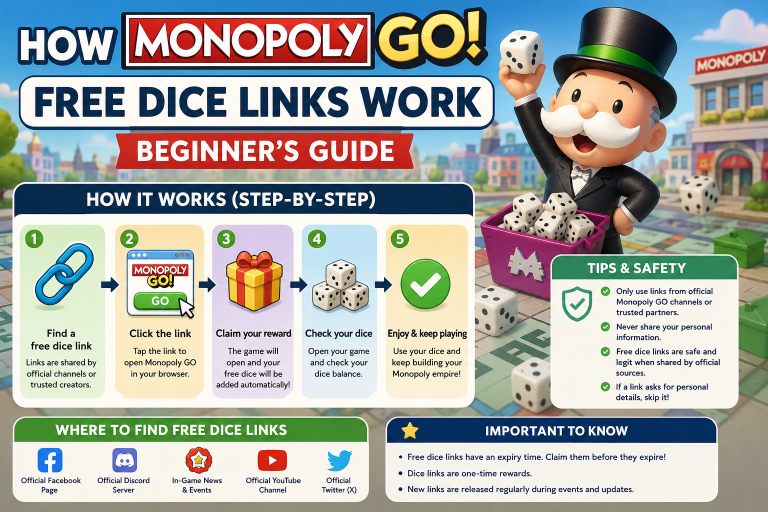 How Monopoly GO Free Dice Links Work (Beginner’s Guide)